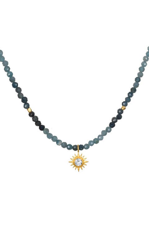 Channeling Wisdom Sapphire Starburst Beaded Choker