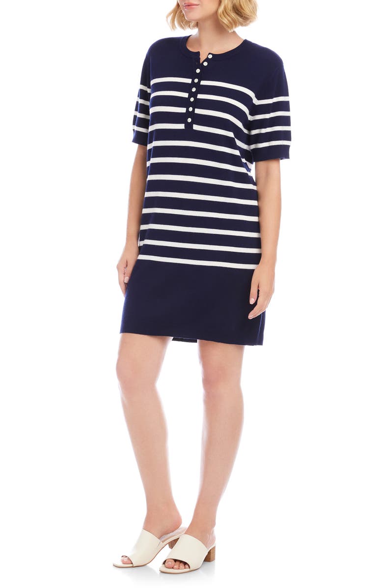 Karen Kane Henley Knit Dress, Alternate, color, Navy