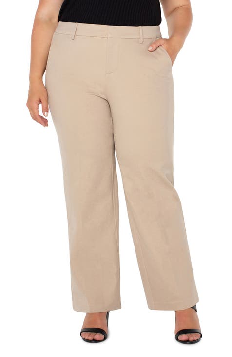 Plus size tan dress pants best sale