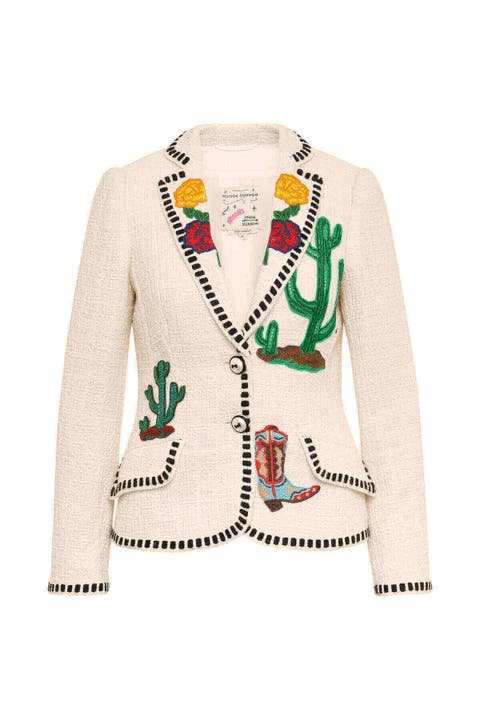 Blazer With Embroidery Patches