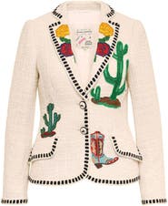 Maison Common Blazer With Embroidery Patches