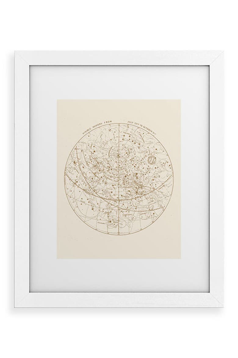 Visible Heavens Framed Art Print, Main, color, GOLD