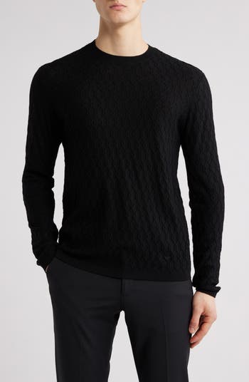 Diamond Wool Blend Crewneck Sweater
