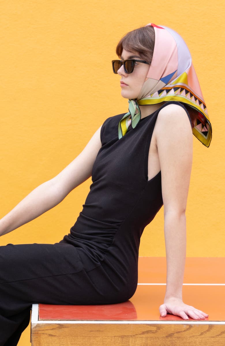 Jessie Zhao New York Double Sided Silk Scarf Of Color Recombination, Alternate, color, Pink