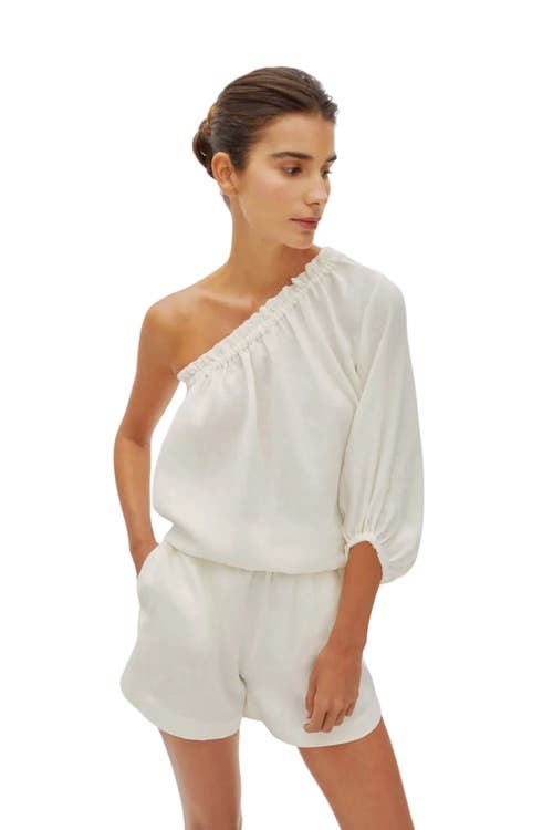 Labeca London Capri Linen One Sleeve Top in Ecru  product