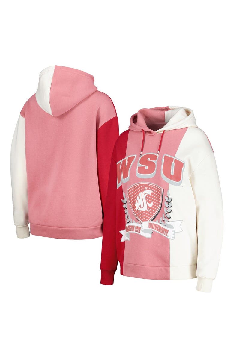 GAMEDAY COUTURE Women's Gameday Couture Crimson Washington State Cougars Hall of Fame Colorblock Pullover Hoodie, Main, color, 
