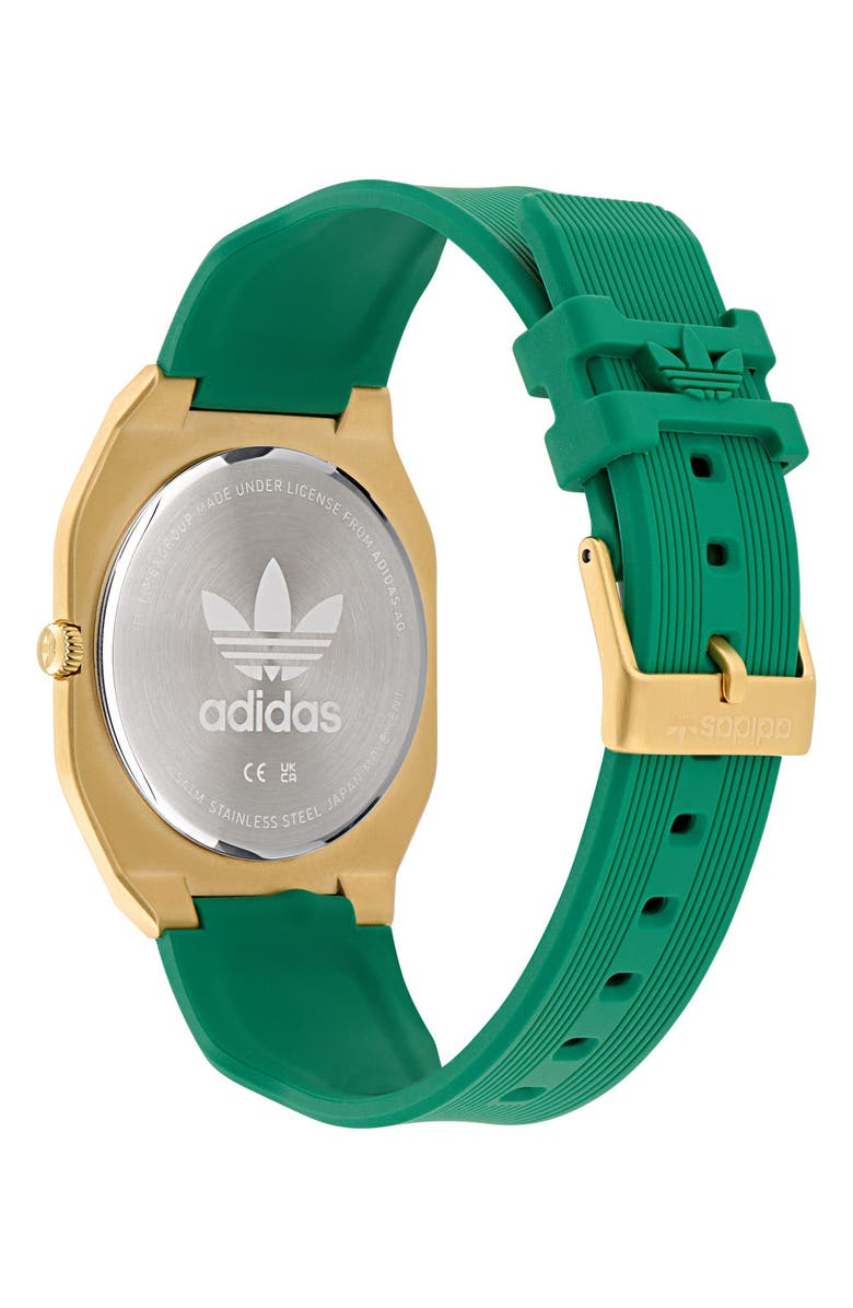 adidas City Tech Green Thin Silicone Strap Watch, 39mm, Alternate, color,