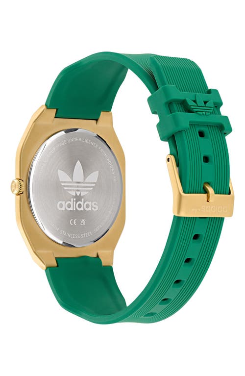 Adidas Originals Adidas City Tech Green Thin Silicone Strap Watch, 39mm In Green