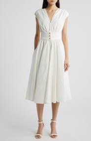 KOBI HALPERIN Rose Cotton Blend Midi Dress