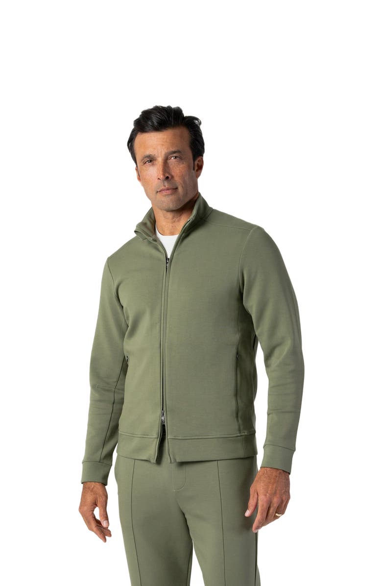 Robert Talbott Evans Track Jacket, Main, color, Olive