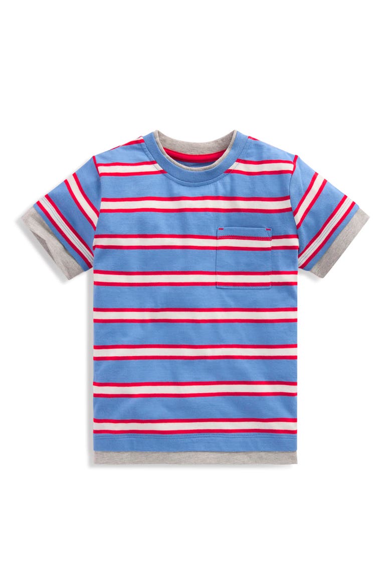 Kids' Double Layer Cotton T-Shirt, Main, color, BLUE AND RED
