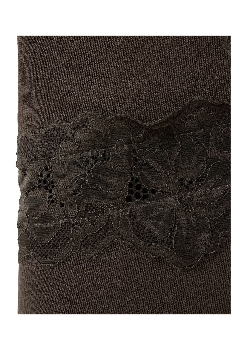Lace Trimmed Fine Knit Crop Camisole, Alternate, color, CHOCOLATE