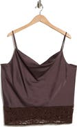 Renee C Lace Trim Satin Camisole
