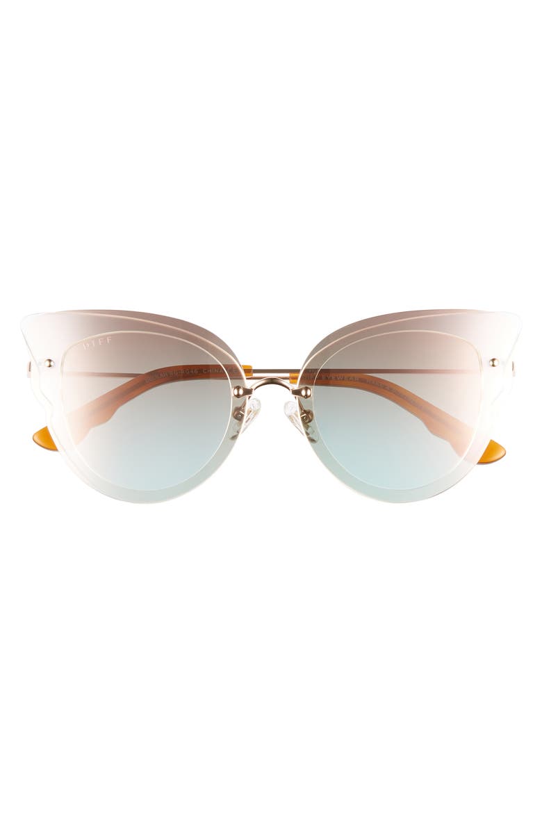 Delilah 49mm Cat Eye Sunglasses, Alternate, color, ROSE GOLD/ ROSE
