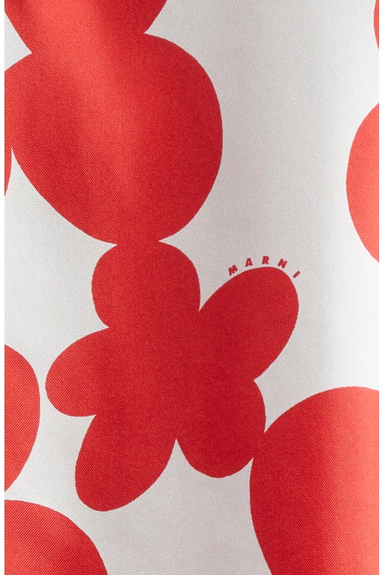 Dillies Print Silk Bowling Shirt, Alternate, color, CRIMSON