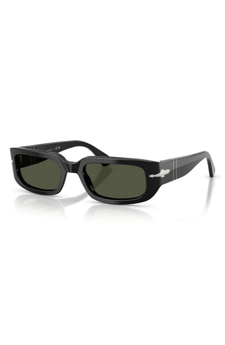 Persol 53mm Pillow Sunglasses, Alternate, color, Black / Green