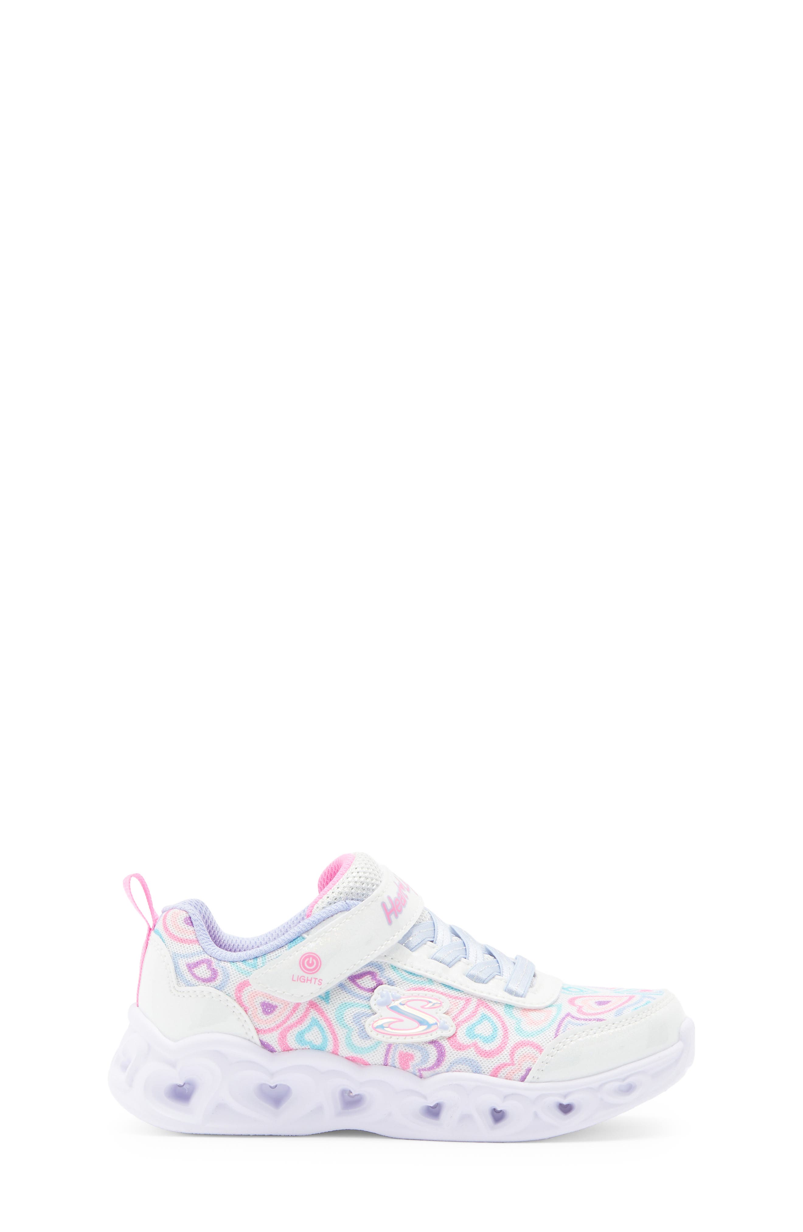 SKECHERS Kids' Heart Lights - Boogie Love Sneaker, Alternate, color, White Multi
