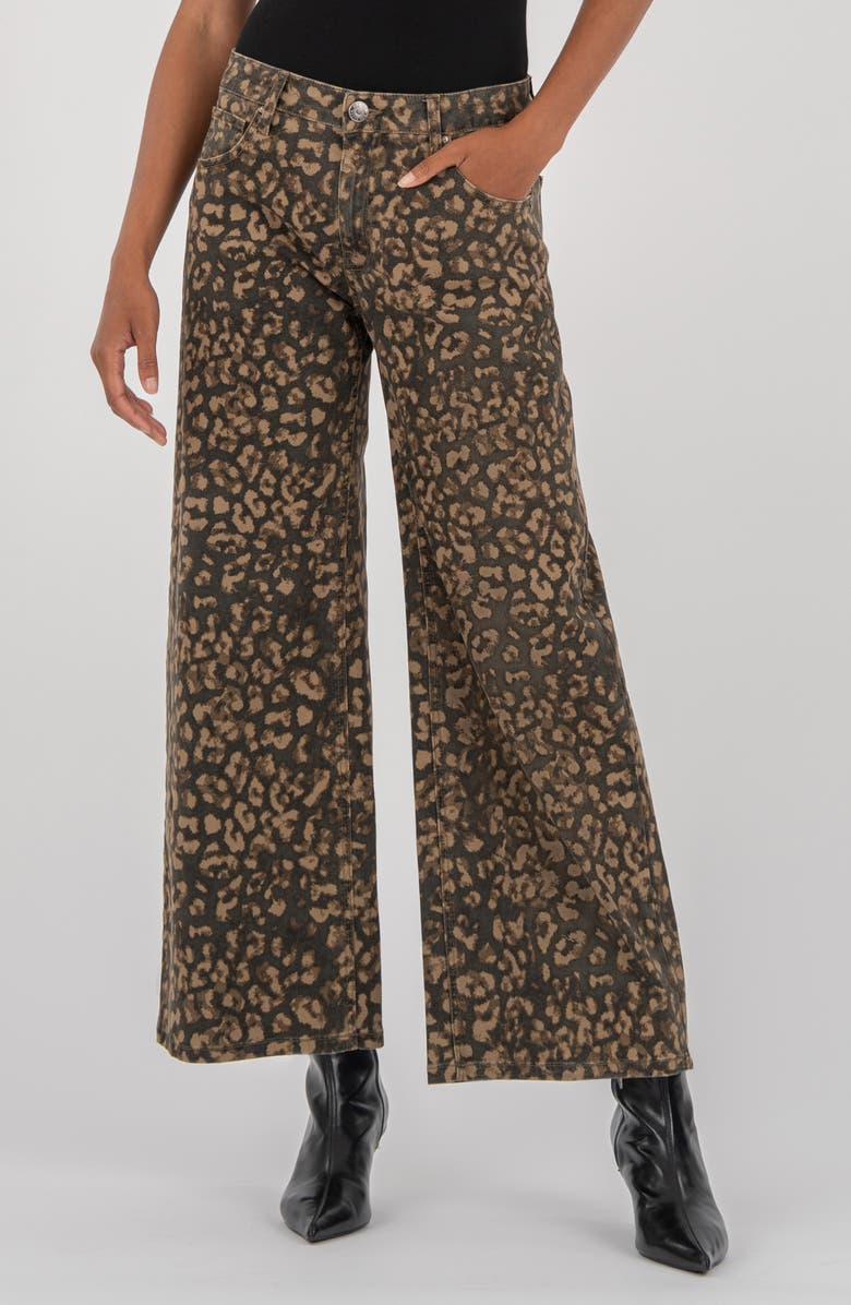 KUT from the Kloth Meg Print High Waist Ankle Wide Leg Jeans, Main, color, 