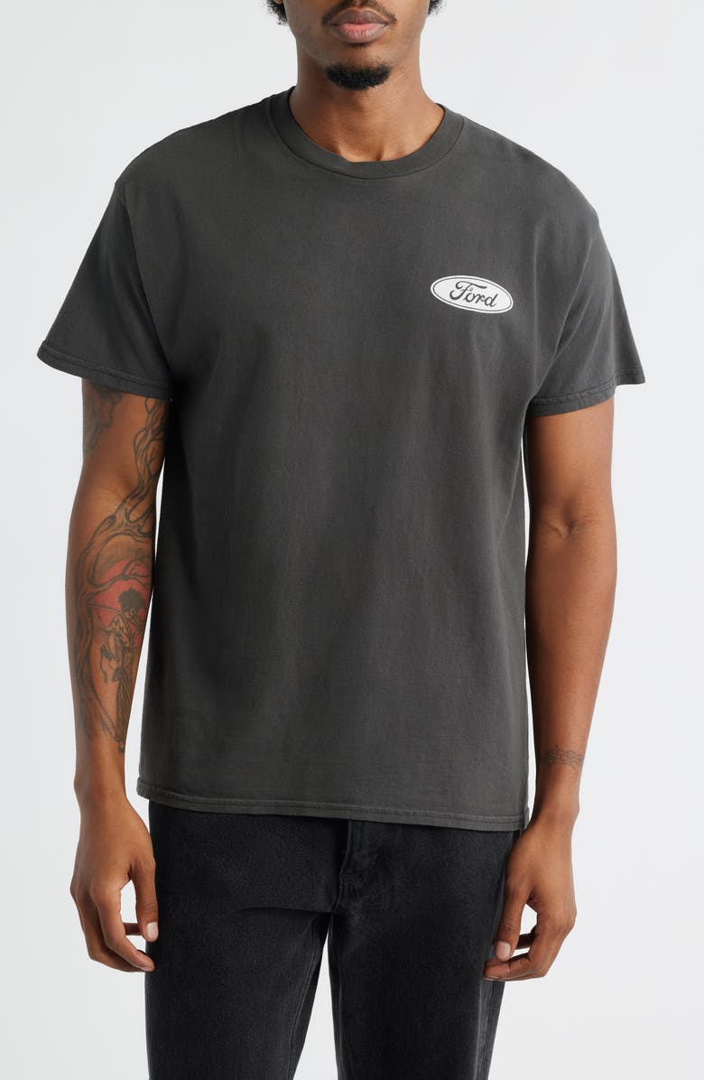 Merch Traffic Ford Classic Logo 1989 Graphic T-Shirt, Main, color, Black Pigment Dye