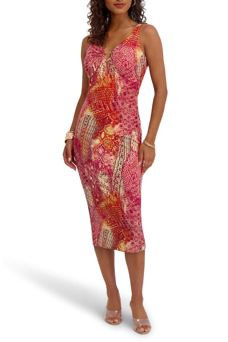 Printed Jersey Body-Con Dress, Main, color, MULTI