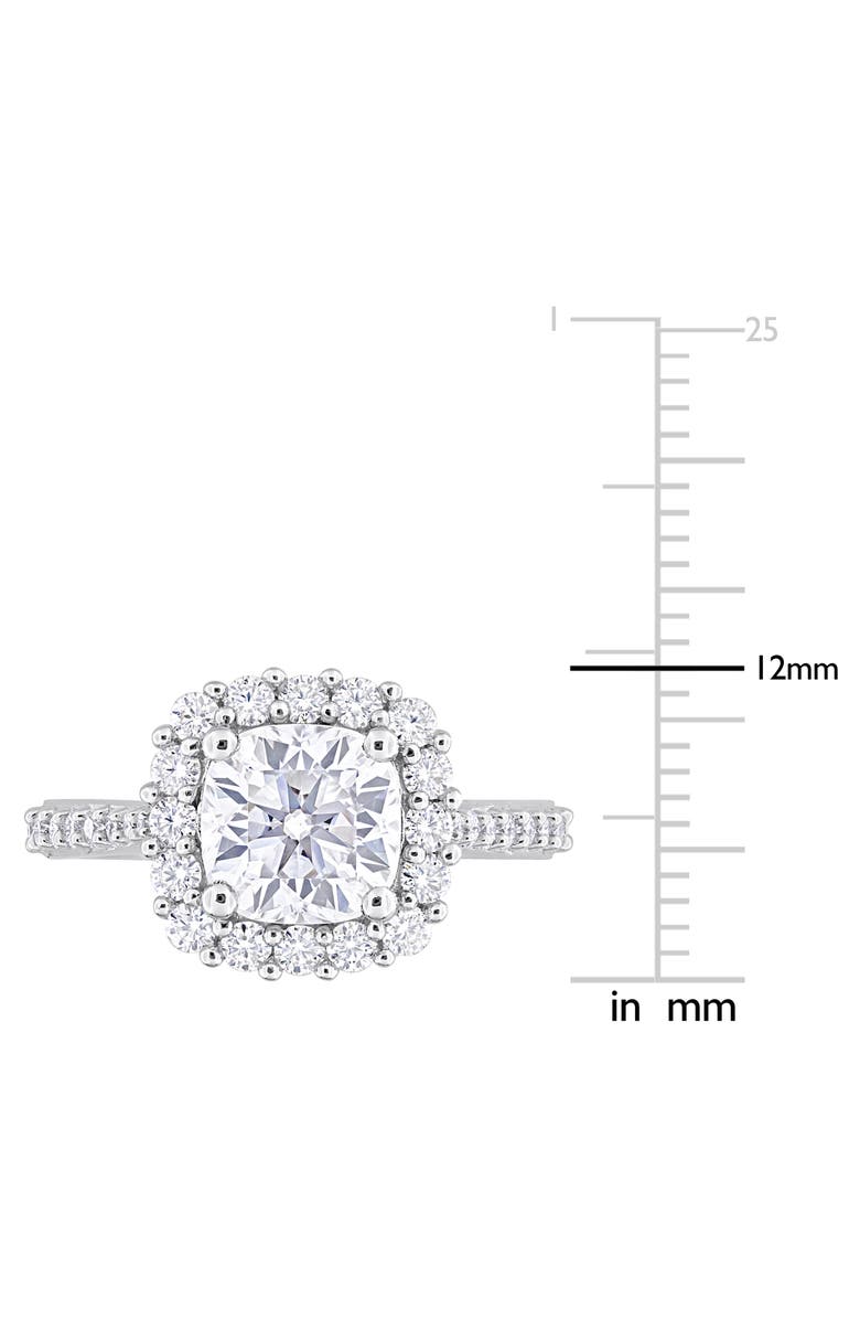DELMAR Dew Cushion Cut Moissanite Ring, Alternate, color, White/ Silver