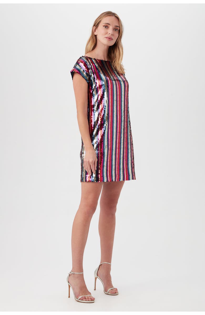 Trina Turk Breene Embroidered Sequin Shift Dress in Multi, Alternate, color, Multi
