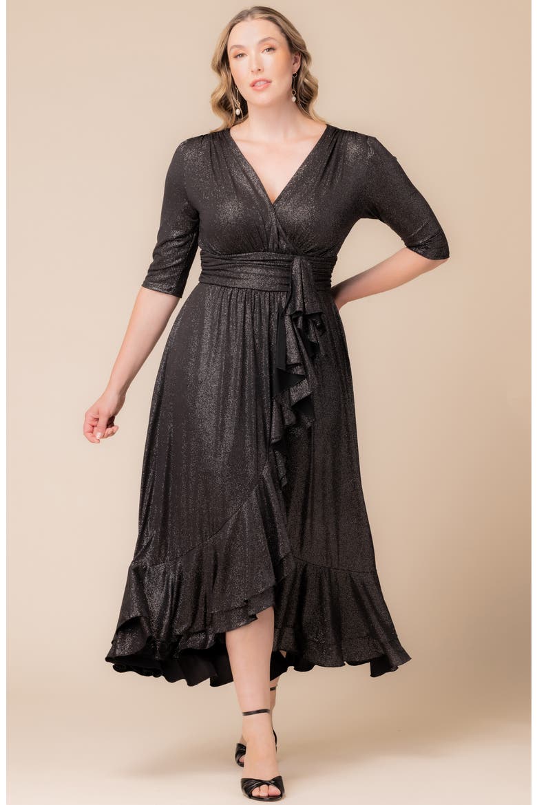 Glimmer Ruffle Gown, Alternate, color, SILVER STARLIGHT