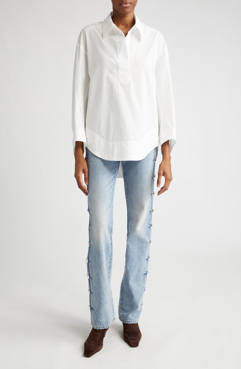 Khaite Danielle Studded Straight Leg Jeans, Alternate, color,