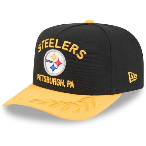 Men's New Era  Black/Gold Pittsburgh Steelers 2025 NFL Draft A-Frame 9FIFTY Snapback Hat