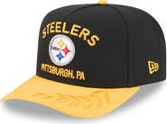New Era Men's New Era  Black/Gold Pittsburgh Steelers 2025 NFL Draft A-Frame 9FIFTY Snapback Hat