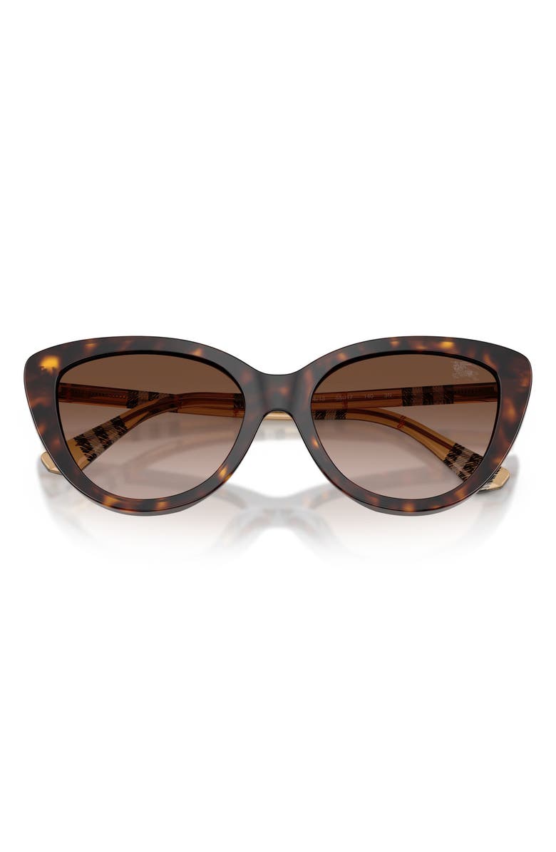 Burberry 55mm Cat Eye Sunglasses, Alternate, color, Dark Havana / Brown Gradient