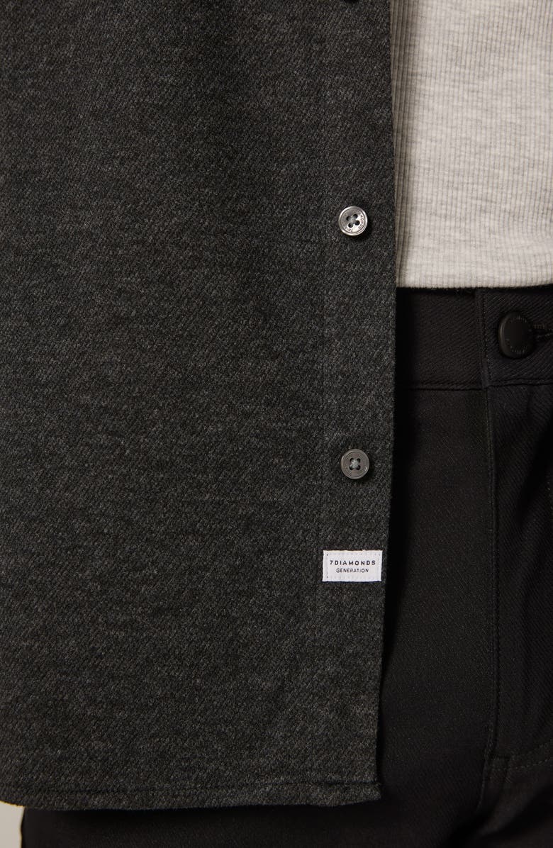 7 Diamonds Generation Heather Knit Button-Up Shirt, Alternate, color, Navy