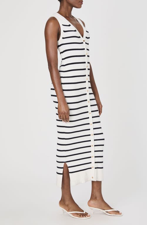 French Connection Women's Nadina Striped Sleeveless Rib-knit Dress In Smmr Wh-washed Ink