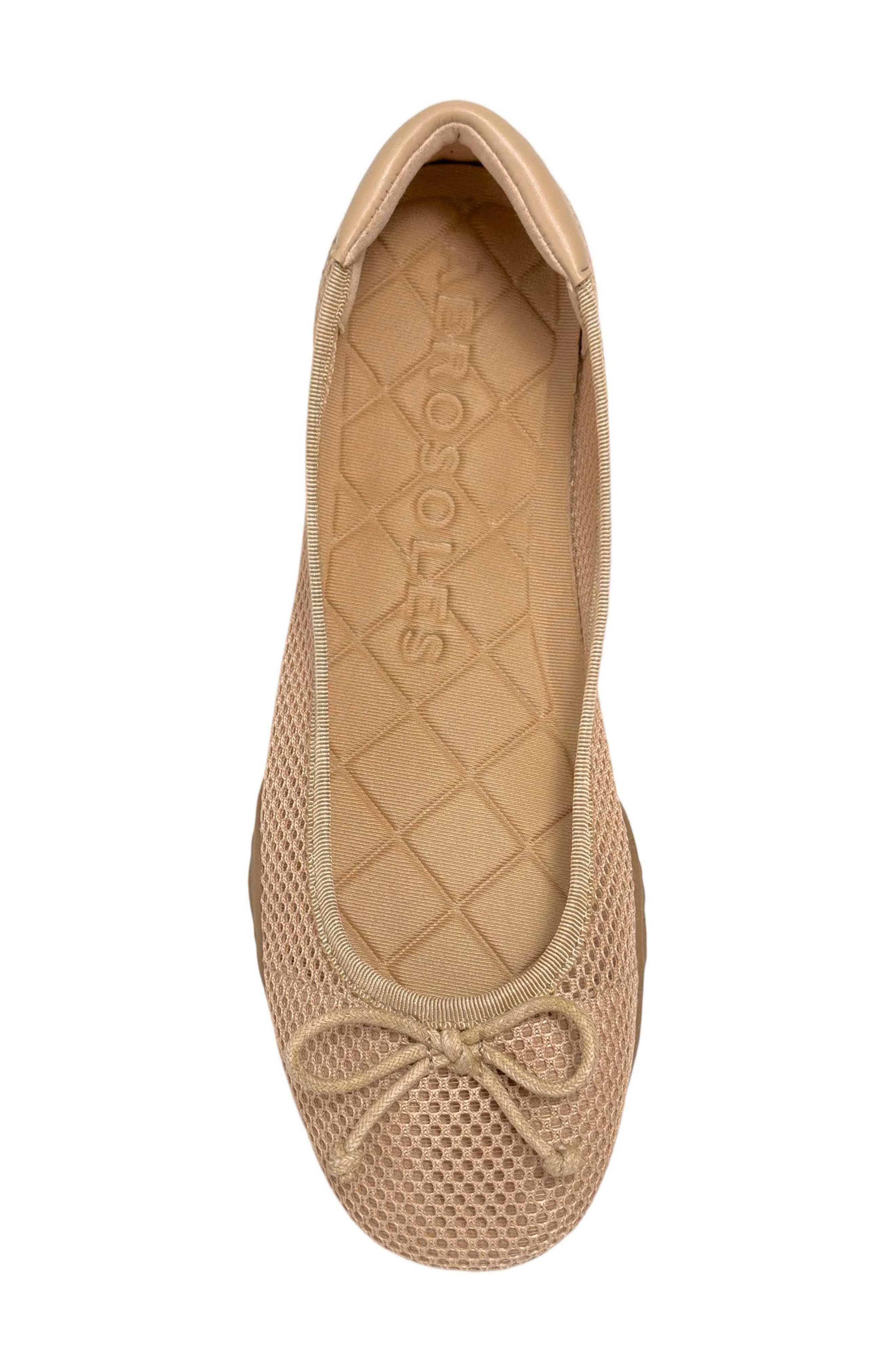 Onyx Mesh Ballet Flat, Alternate, color, BEIGE BISQUE