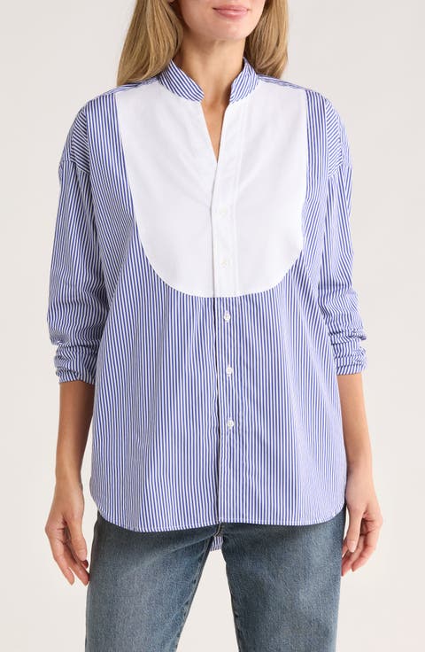 Victoria Surplice Neck Button Up Shirt