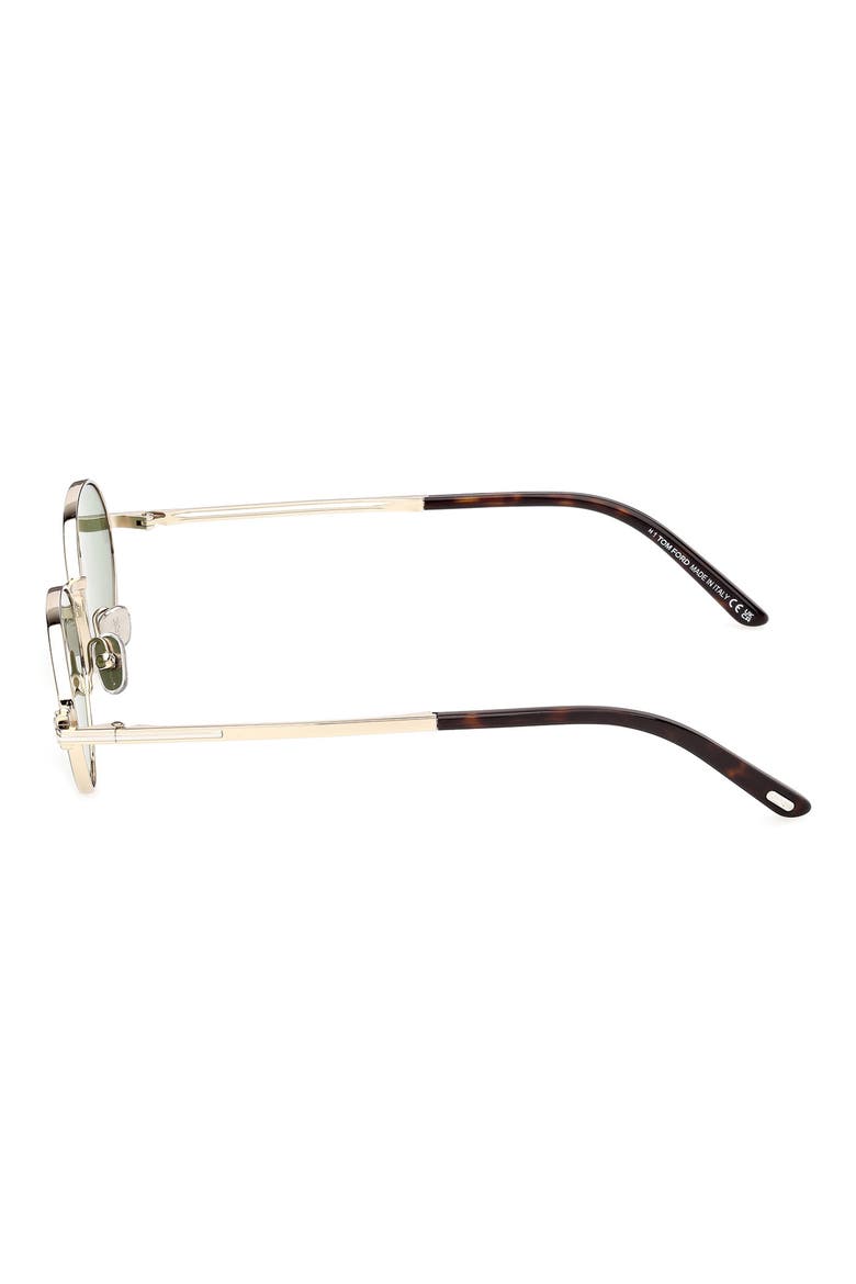 Gina 52mm Oval Sunglasses, Alternate, color, PALE GOLD PALLADIUM/ GREEN