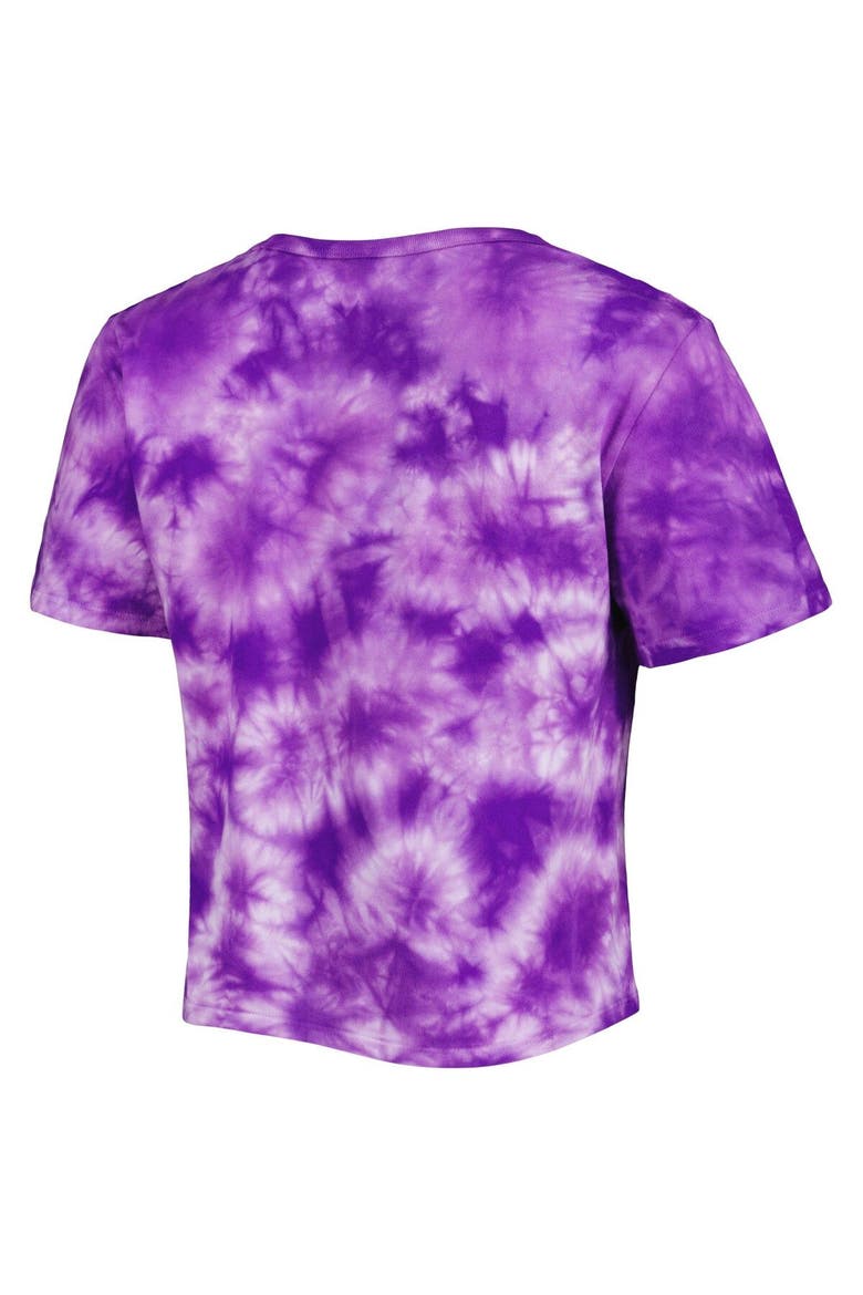 Women's ZooZatz Purple LSU Tigers Cloud-Dye Cropped T-Shirt, Alternate, color, Purple