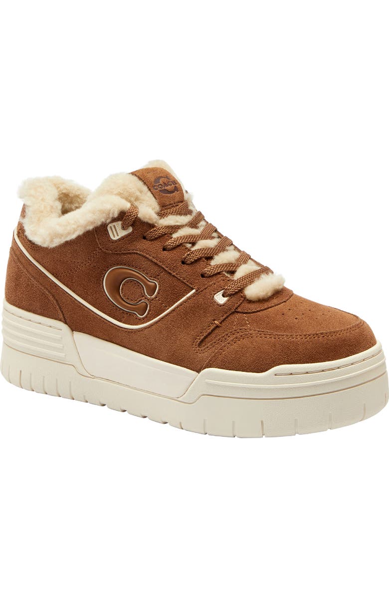 COACH Soho Genuine Shearling Trim Platform Sneaker, Main, color, Chalk/ Sable