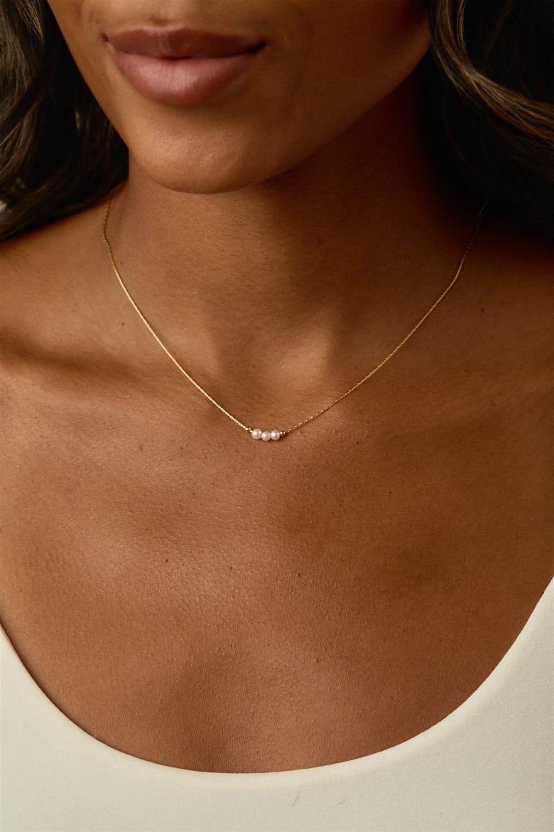 Preslee Pearl Necklace, Alternate, color, Gold