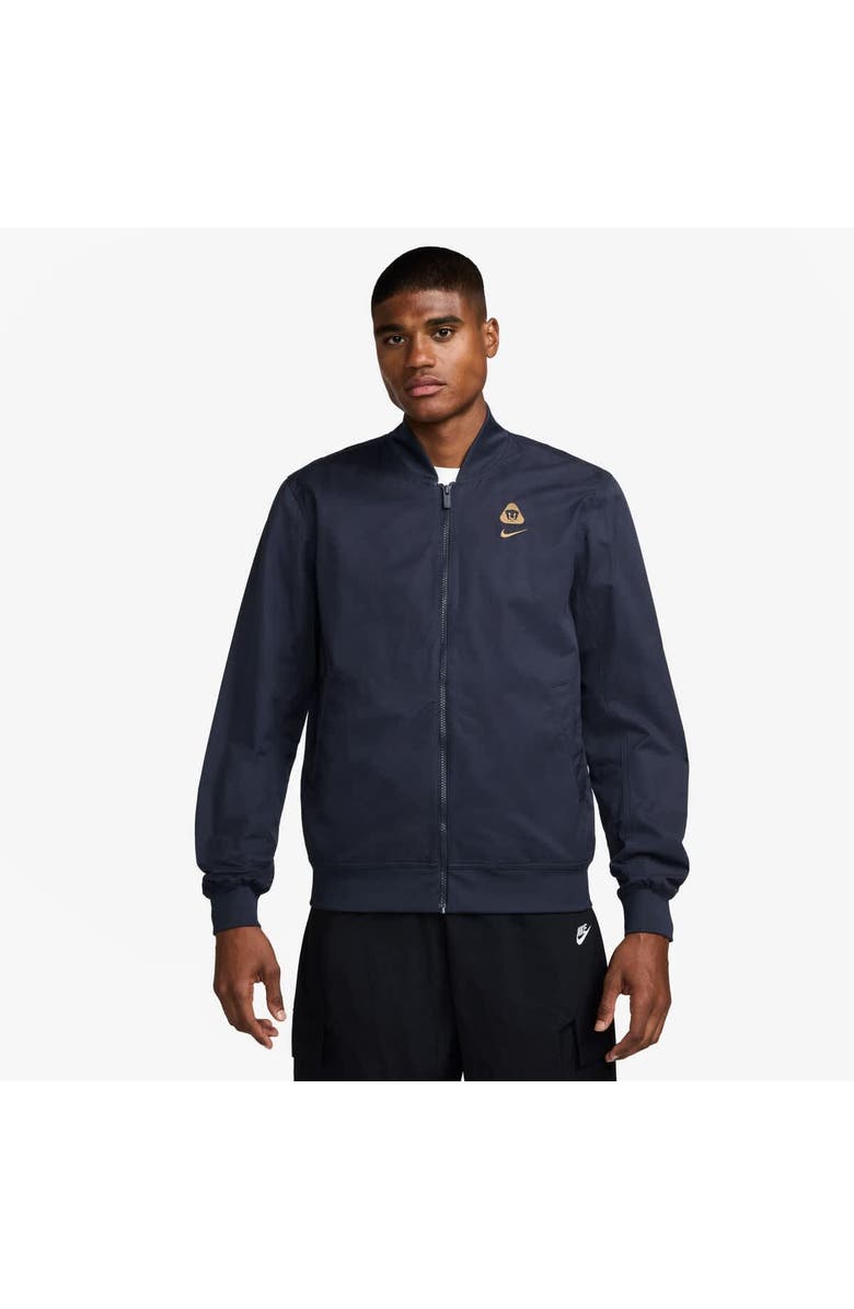 Nike Men
s Nike Navy Pumas UNAM Club Full-Zip Bomber Jacket, Alternate, color, Navy