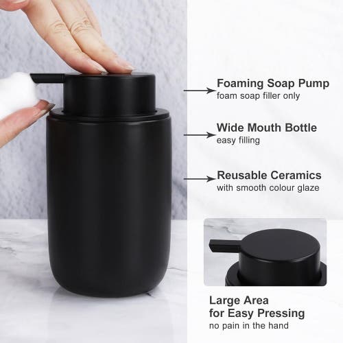 Bosilunlife Matte Black 4-piece Bathroom Set Sustainable Ceramic Foam