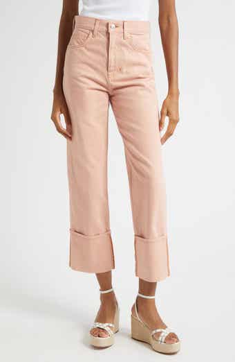 Veronica Beard Dylan Cuffed High Waist Relaxed Straight Leg Jeans