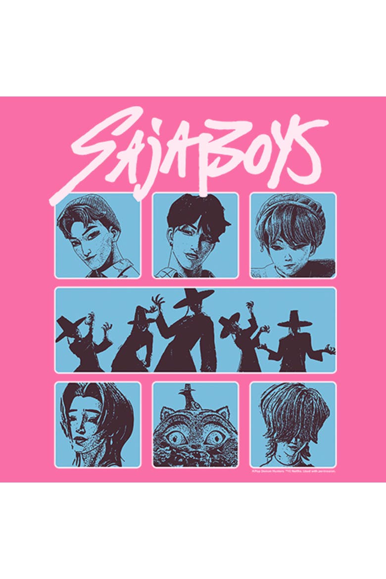 Girl's KPop Demon Hunters Idols Saja Boys Group  Graphic T-Shirt, Alternate, color, Light Pink