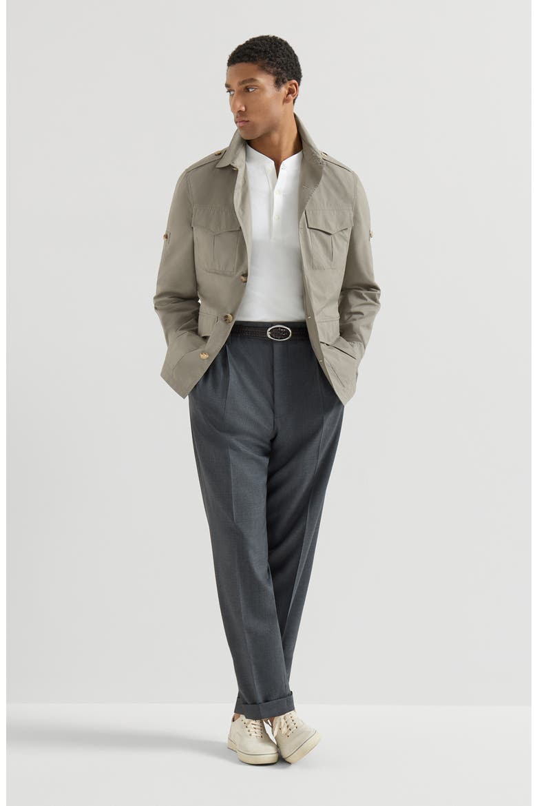 Water-resistant safari jacket, Alternate, color, Khaki