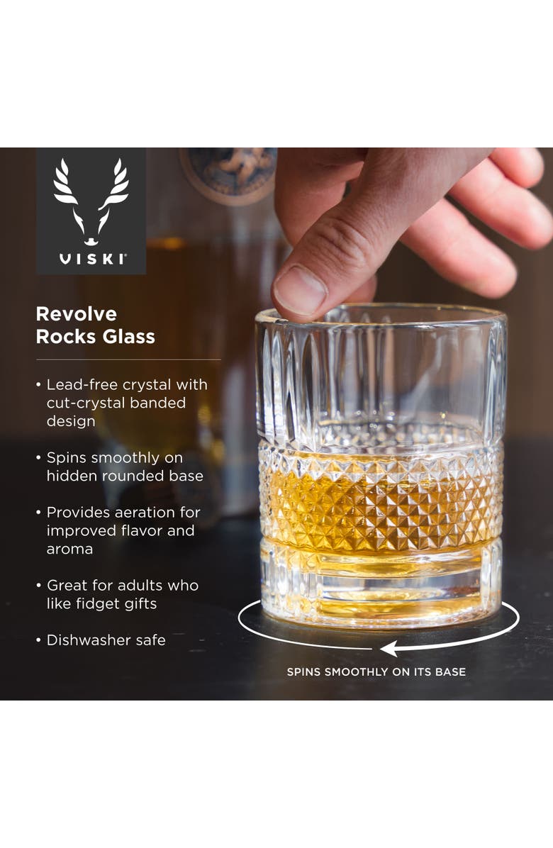 Viski Revolve Crystal Rocks Glass, Alternate, color, Clear