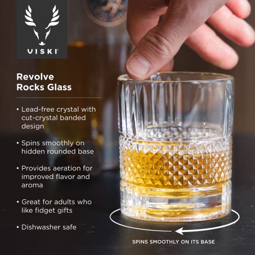 Viski Revolve Crystal Rocks Glass In Clear