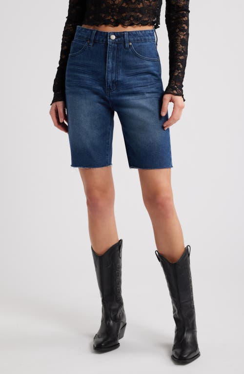 Ptcl Petra High Waist Cuff Out Denim Shorts In Rinse Wash