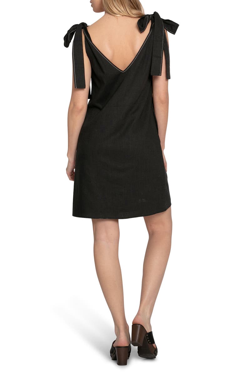 Belle & Bloom Burning Love Tie Shoulder Minidress, Alternate, color, Black