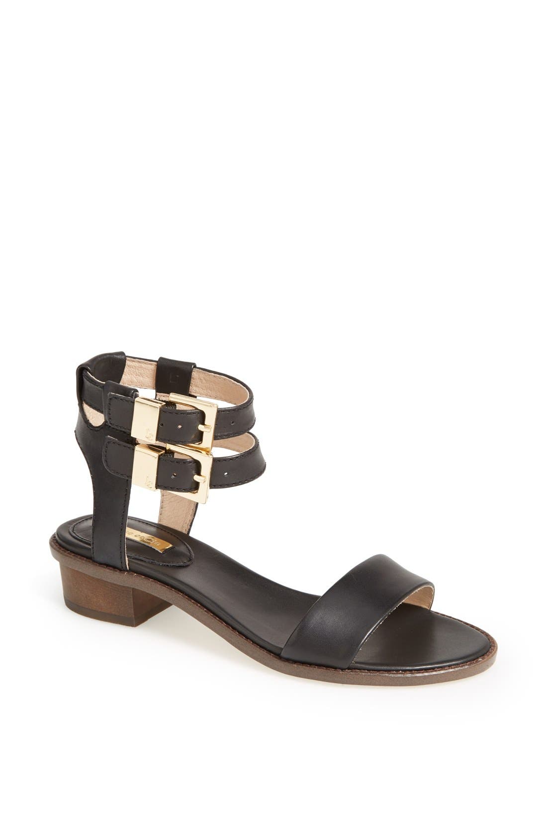 'Menton' Leather Sandal, Main, color, OXFORD