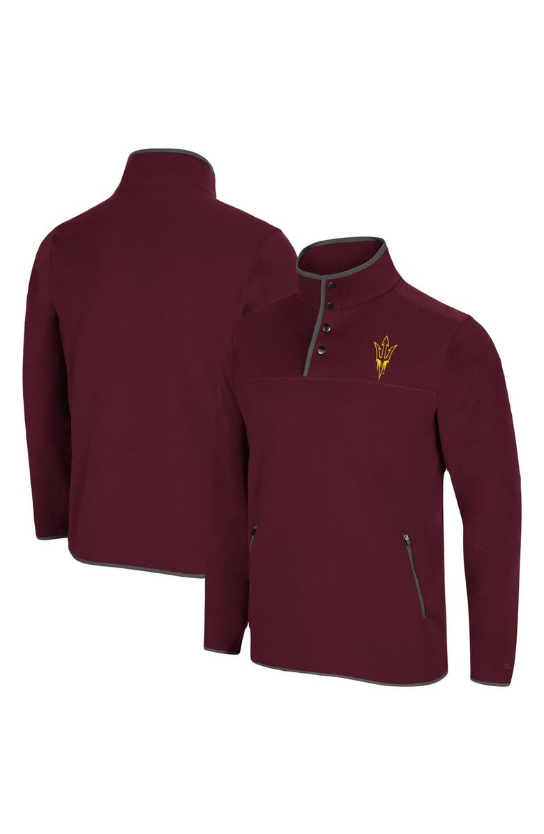 COLOSSEUM Men's Colosseum Maroon Arizona State Sun Devils Rebound Snap Pullover Jacket, Main, color,